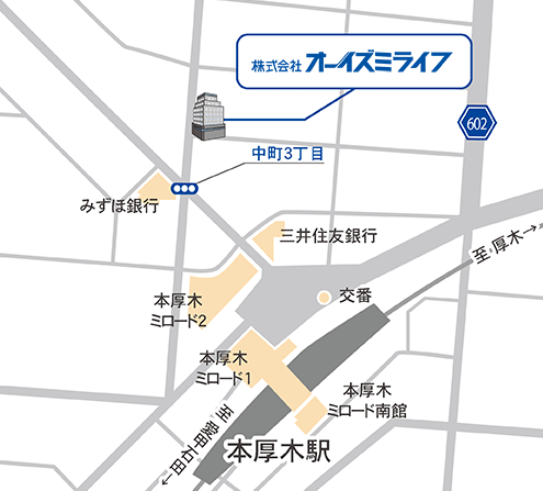 オーイズミサポート本社地図